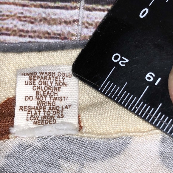 Anthropologie Cream and Blue and Burnt Orange Leaf Blouse Size S - Picture 7 of 9